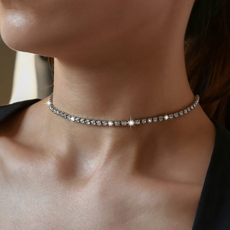 Crystal tennis necklace