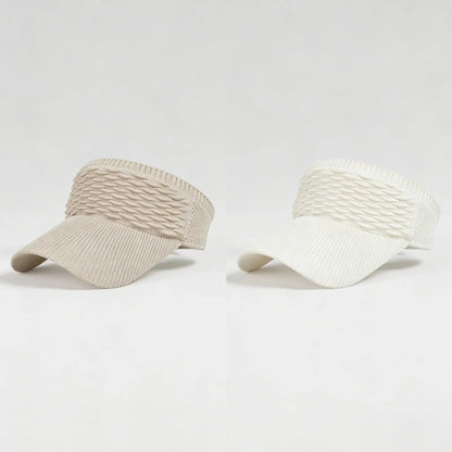 Visera solar de 2 unidades para mujer, abierta por arriba, transpirable, con protección UV y coleta alta