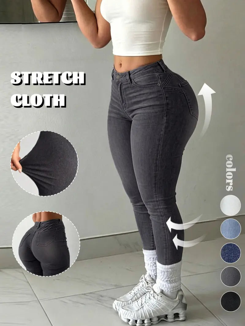 Women's High-Waisted Butt-Lifting Stretch Skinny Jeans