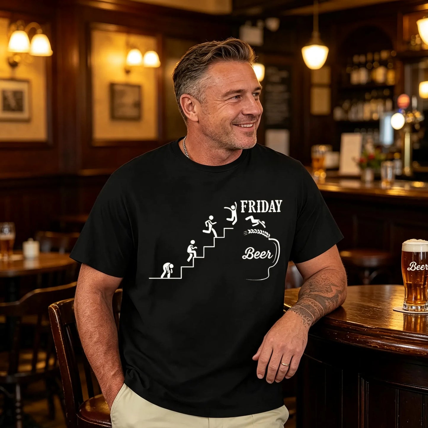 🍻 Weekday Mood Beer Graphic Tee | Funny Working Week Humour Shirt For Pub & Weekend Lovers