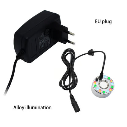 🥳2026 HOT SALE🥳💞50K+ SOLD! 🎃✨ 50% OFF! 12-LED Ultrasonic Mist Maker Fogger – Creates cool mist & colourful lights for Halloween décor, humidifiers & fountains. Quiet operation – just plug & play! 👻💧