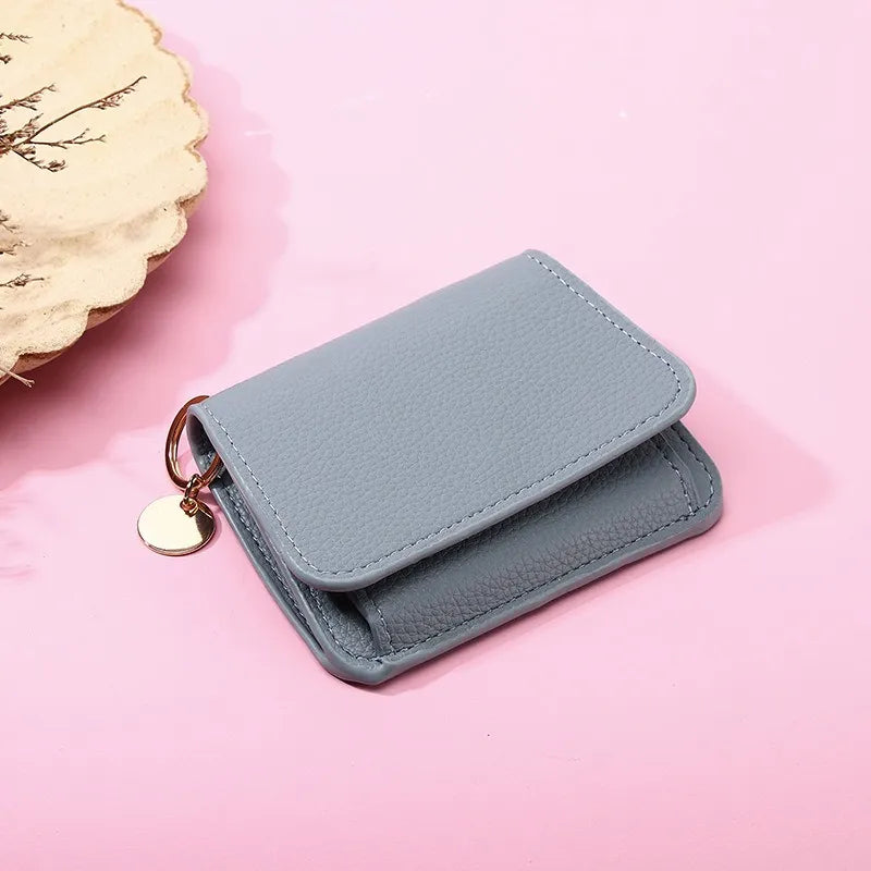 🌹Short Wallets for Women – Fashionable Card Holder with Key Ring & Coin Purse