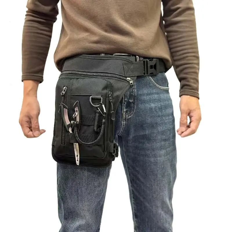 Motorcycle Leg Bag, 17 Inch Multi-Pocket Utility Hip Pack