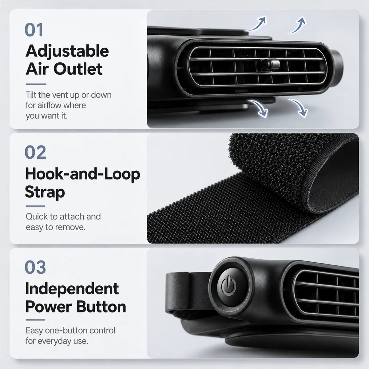 Ventiladores recargables para asiento de coche con función de enfriamiento