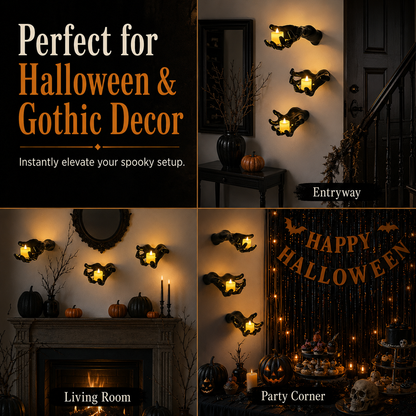 3-Pack Light-Up Creepy Halloween Hands Wall Décor