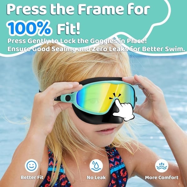🏊‍♀️Último día, 2x1 en la compra de gafas de natación HD infantiles con marco grande, impermeables y antivaho.🏊‍♀️