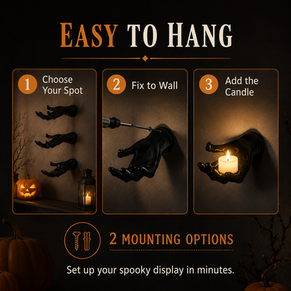 3-Pack Light-Up Creepy Halloween Hands Wall Décor
