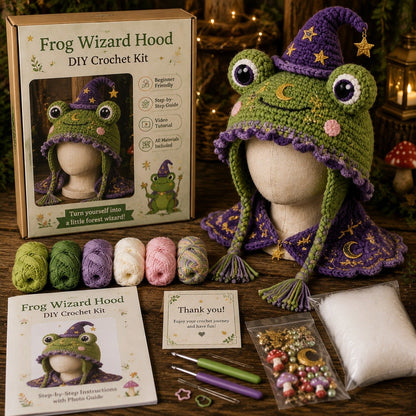 🔥Limited Time 50% OFF - 🧵Fantasy Hood Hat DIY Crochet Kit – Create Your Own Magical Wearable Character Hat