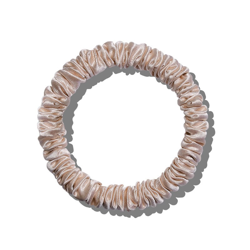 6Pcs Silk Hair Ties Small Silk Scrunchies for Women Girls Thin Skinny Hair Sleep Scrunchies No Damage