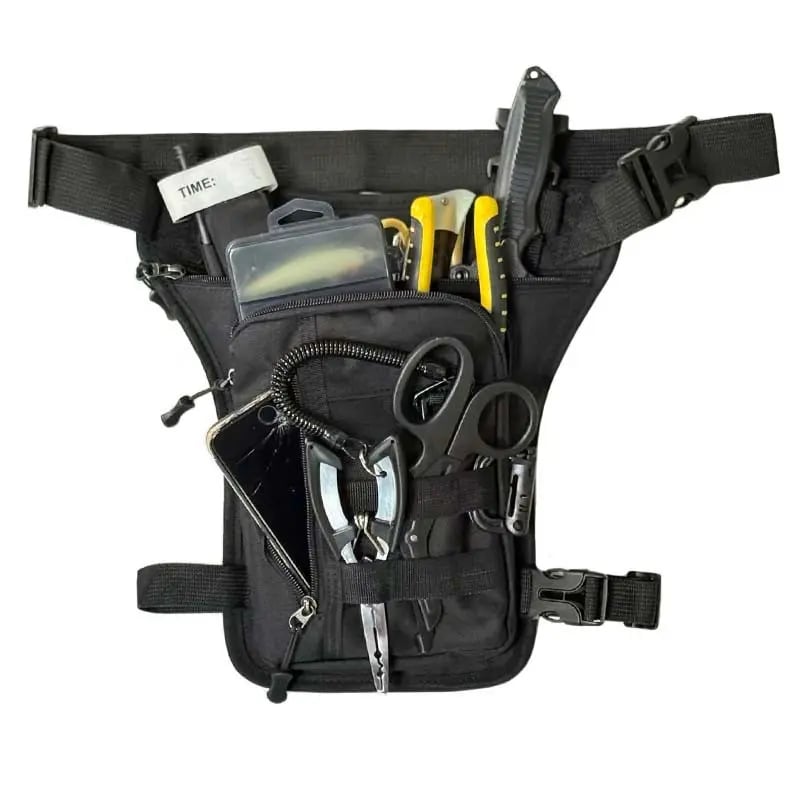 Motorcycle Leg Bag, 17 Inch Multi-Pocket Utility Hip Pack