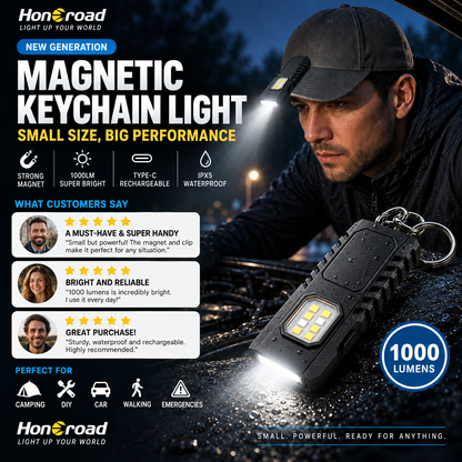 🔦 Mini LED Keychain Flashlight ✨ USB Rechargeable Powerful Torch | 🧲 Magnetic Work Light | 🧢 Cap Light | 🚶 Night Safety Light | ⚡ Multifunctional Emergency Outdoor Lighting Device