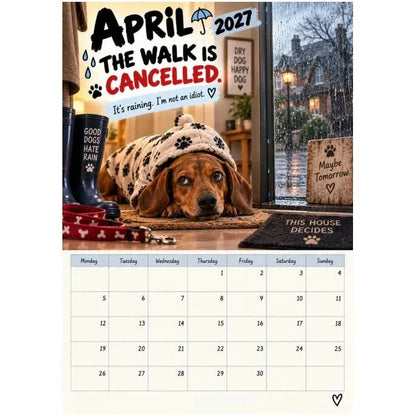 2027 Funny Dachshund Wall Calendar – 🐶Sarcastic Sausage Dog Calendar, A4 Monthly Dog Lover Gift