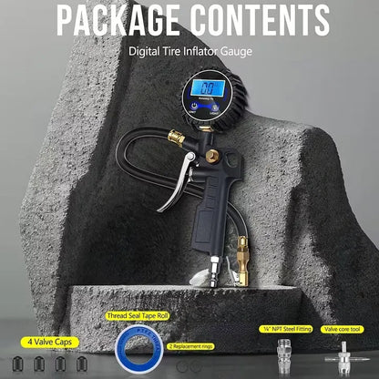 ⏰🔥Limited-Time 49% Off🔥Digital Tire Inflator Gauge 3-In-1 Inflate Deflate Pressure Tester High Accuracy Backlit LCD Air Compressor Tool For All Vehicles