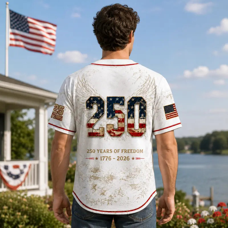 Camisa abotonada vintage del 250 aniversario con para conjuntos del 4 de julio 1776-2026