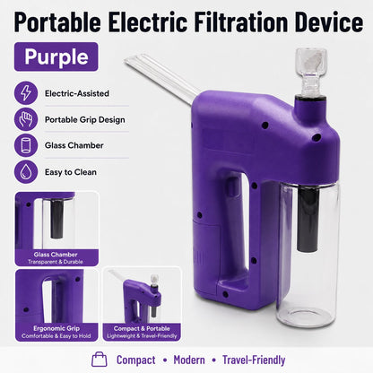 ✨ Portable Handheld Electric Filtration Device | Compact Glass Chamber Design with Electric-Assisted Operation & 6 Color Options