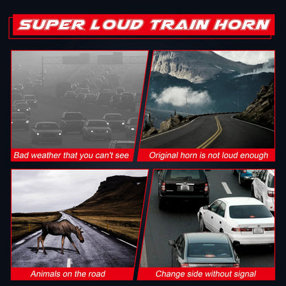 🔥150DB Air Train Horn Kit with Compressor