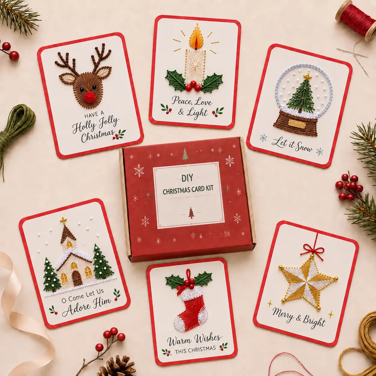 🎄 Merry & Bright Christmas DIY Kit (6 pcs)
