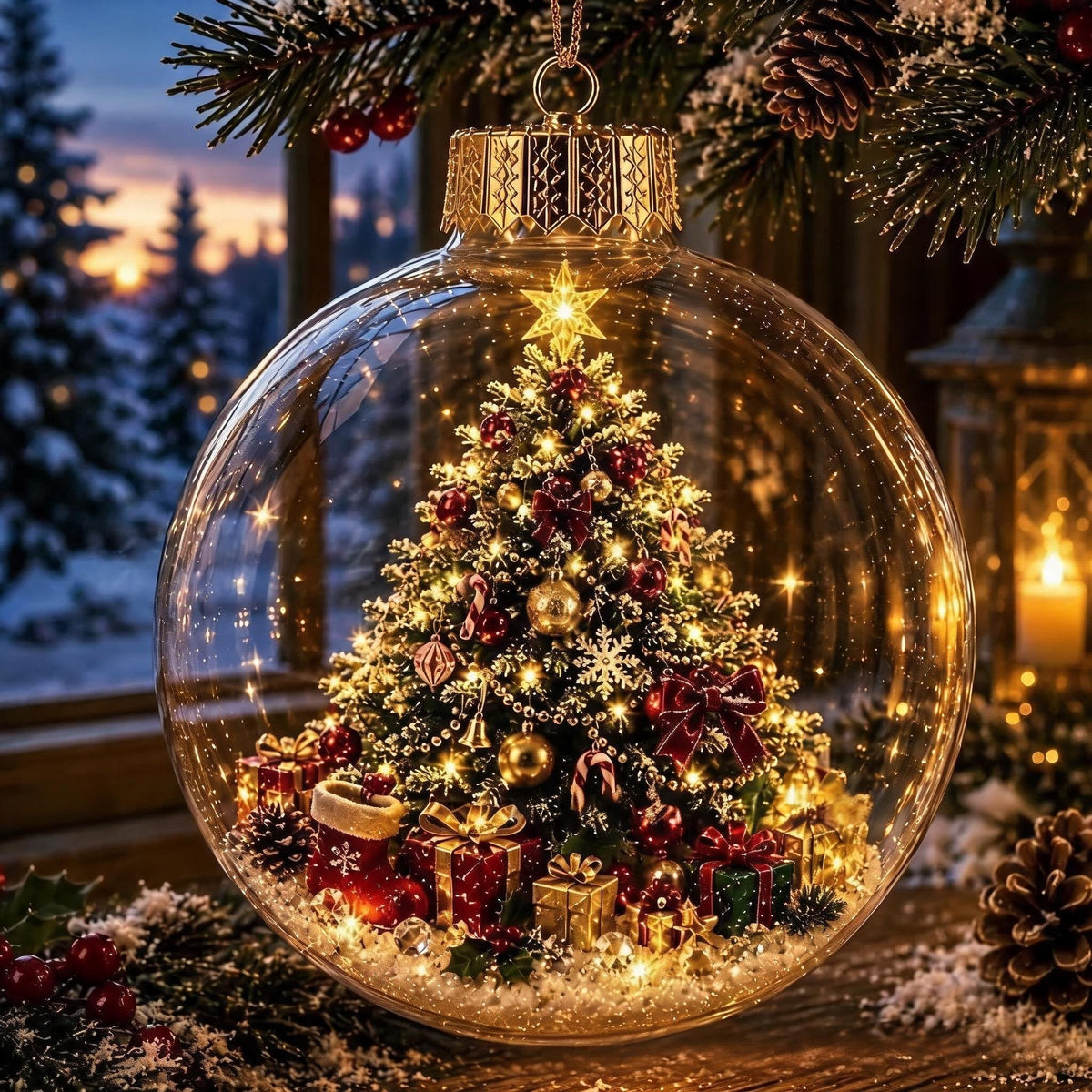 49% OFF This Week Promotions🎉🎉Glowing Christmas Diorama Ornament