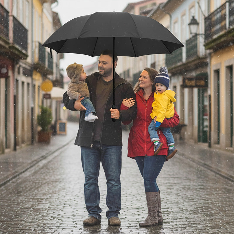 ☔ 12-Rib Windproof Umbrella - Large Coverage & Compact Fold, Durable Frame for Heavy Rain & Wind 📦✨