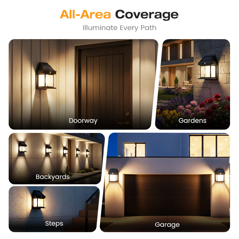 ⏳Time-Limited Special⏰Solar Wall Light with Motion Sensor – Weatherproof, Auto On/Off, Easy Install for Garden & Pathway 🌟