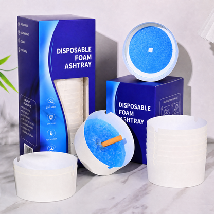 Cenicero Desechable Paquete de 25, Ceniceros Portátiles de Papel Ecológicos con Gel Desodorante sin Humo, para Uso en Interiores y Exteriores, Viajes, Portavasos de Coche, Fiestas y Camping