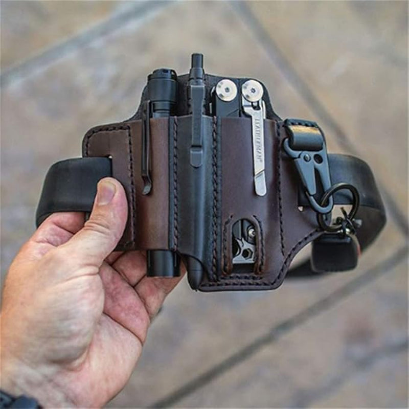 Leather tool belt pouch – multifunctional storage