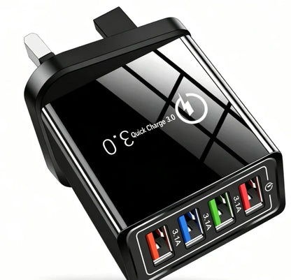 ⚡️Secret to Faster Phone Performance⚡️Four-Port Travel Charger for Extended Phone Battery Life
