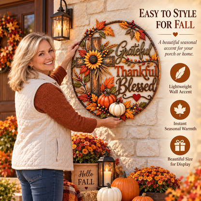 🍂 Grateful • Thankful •  Fall Faith Wall Decor ✝️🌻