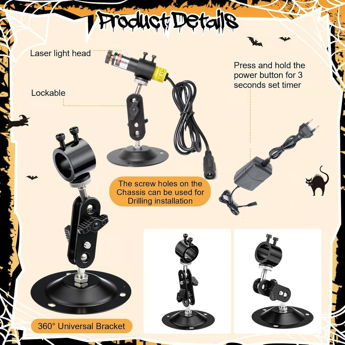 👻Green Laser Swamp Light Set | 360° Adjustable | Spooky Atmosphere Creator