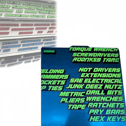 Custom Premium Magnetic Toolbox Labels for Tool Organization - 23 Pack of High Quality Magnets