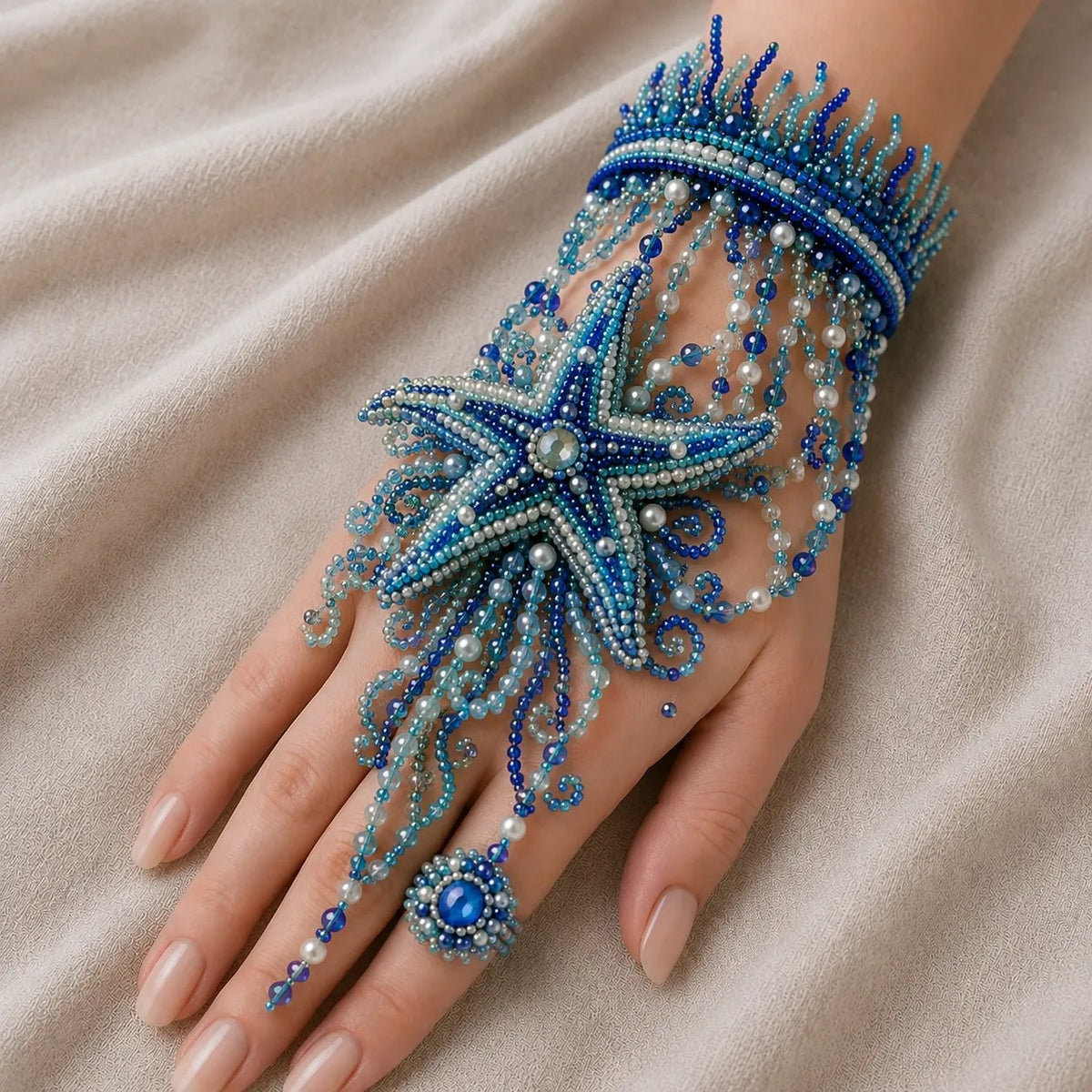 🔥 LAST DAY 49% OFF – 🌊 DIY Ocean Beaded Hand Bracelet Kit | Create Sea-Inspired Wearable Art with Colorful Beads, Ocean Charms & Jewelry Details 🐚💎✨