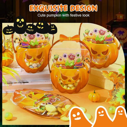 🎃10/30/50 Pcs Halloween Plastic Goodie Bags, Trick or Treat Candy Bags