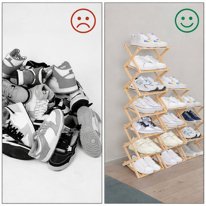 The 9-Tier No-Assembly Bamboo Rack !✨👟