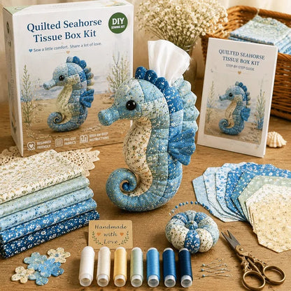 🧵 Kit de costura de caja de pañuelos con animales marinos DIY – ¡Divertidos amigos animales y oceánicos! 🌟