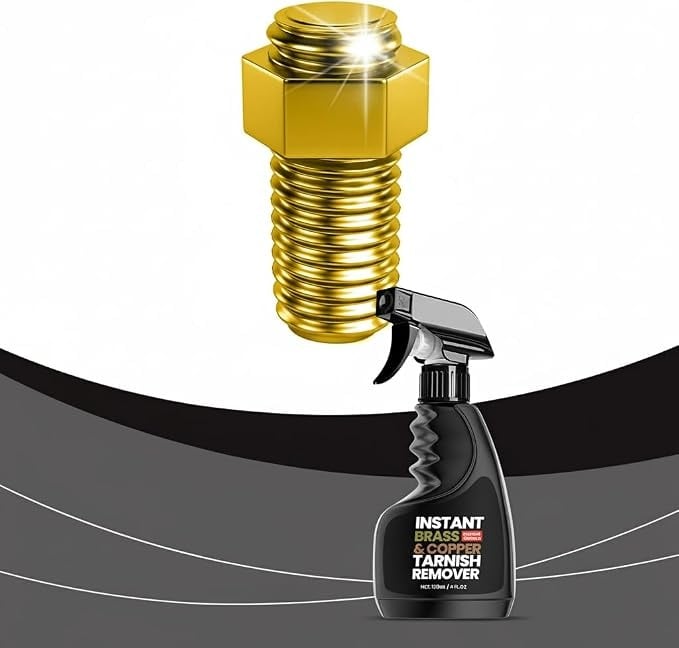✨120ml Brass & Copper Tarnish Remover Spray 🛡️Gentle Metal Cleaner Polish for Cookware Jewelry Antiques