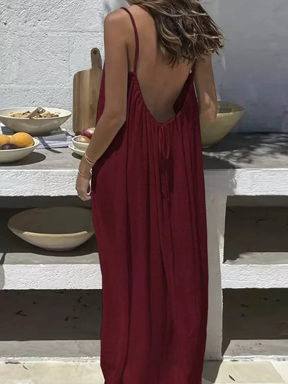 💃Backless Spaghetti Strap Maxi Dress