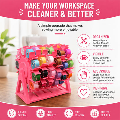 🔥Last Day 49% OFF - 🧵Rotating Bobbin Thread Organizer