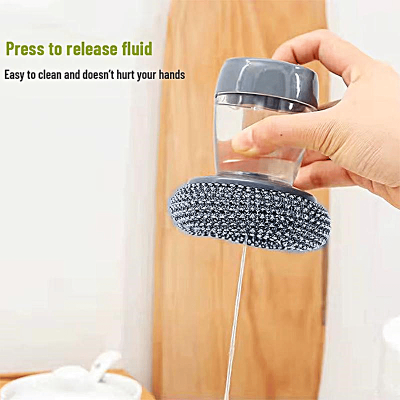 🏆Oferta Flash⚡ ¡Más de 50 mil vendidos! 🧽 Cepillo de cocina con dispensador de jabón y agarre cómodo