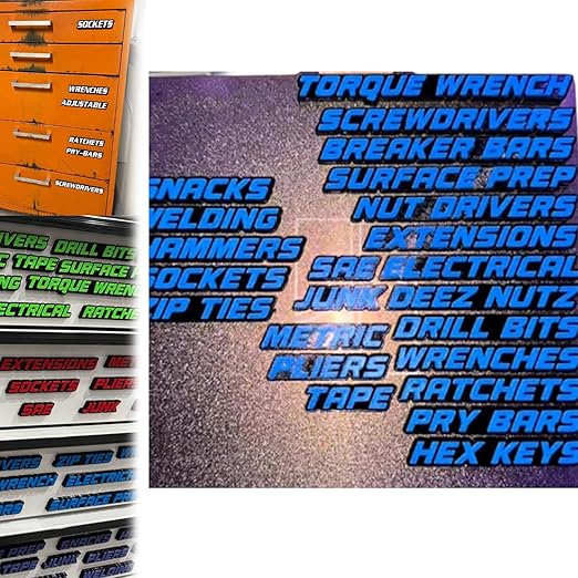 Custom Premium Magnetic Toolbox Labels for Tool Organization - 23 Pack of High Quality Magnets