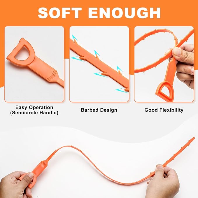 10PCS Hair Clog Remover for Toilet Pipes and Sinks