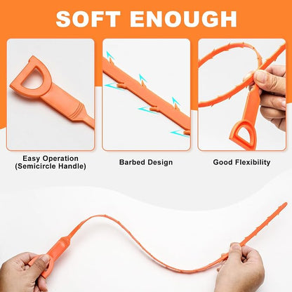 10PCS Hair Clog Remover for Toilet Pipes and Sinks