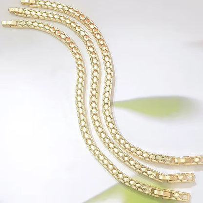 💫 Gold Snake-Scale Chain Bracelet – Liquid Shine, Textured Luxe 🌟
