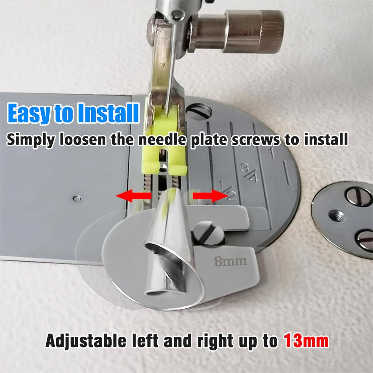 🧵8 PCS Stainless Steel Rolled Hemmer Foot Set | 3mm-10mm Sewing Hemming Guide
