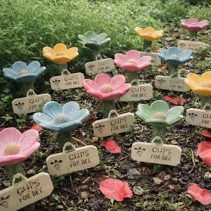 🐝Estación de agua para abejas con forma de flor💧