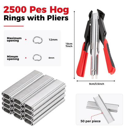 Kit de alicates para anillos de cerdo – Herramienta resistente para cercas y jaulas