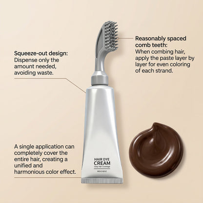 ✨Built‑in Comb Hair Dye Cream🪮Portable At‑Home Hair Color For Even Shiny Hair Touch‑Up