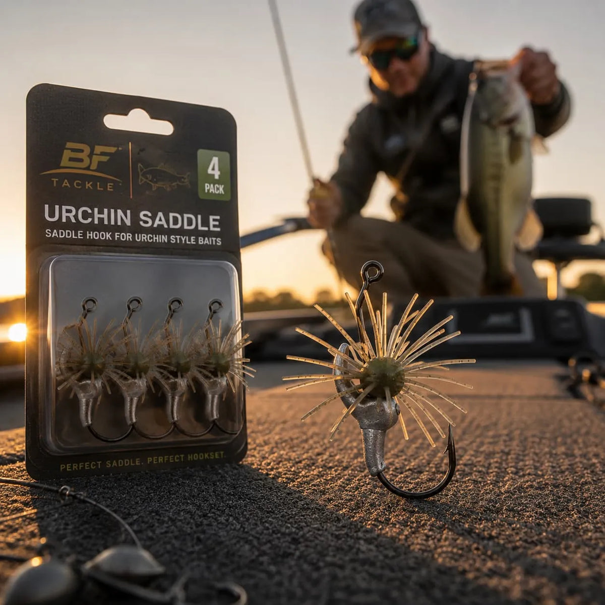 Urchin Saddle Fishing Rig – 4 Pack 🎣 Bait-Saving 5/0 Hook System with Adjustable Sink Rate