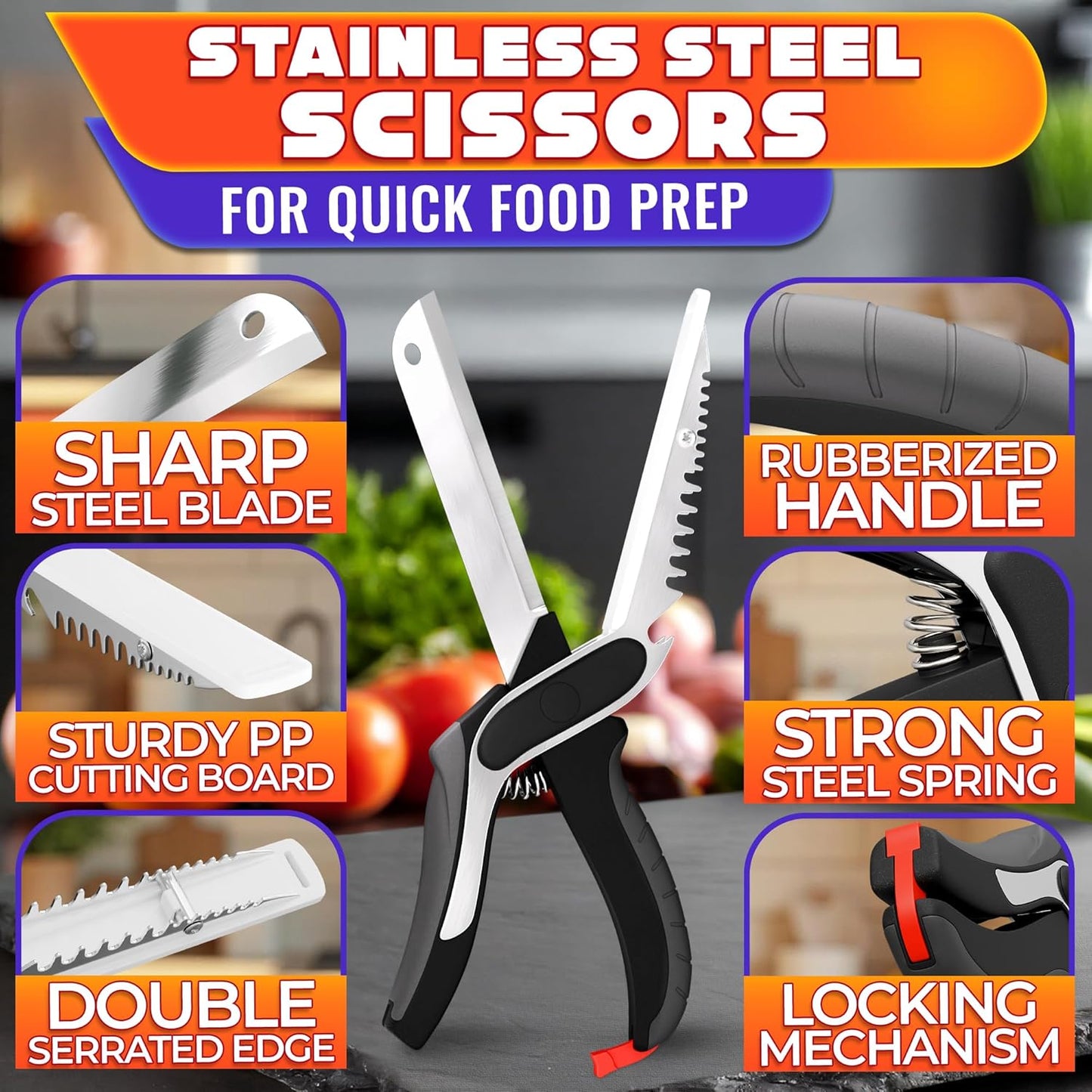 🔥✨2 in 1 Kitchen Scissors for Food