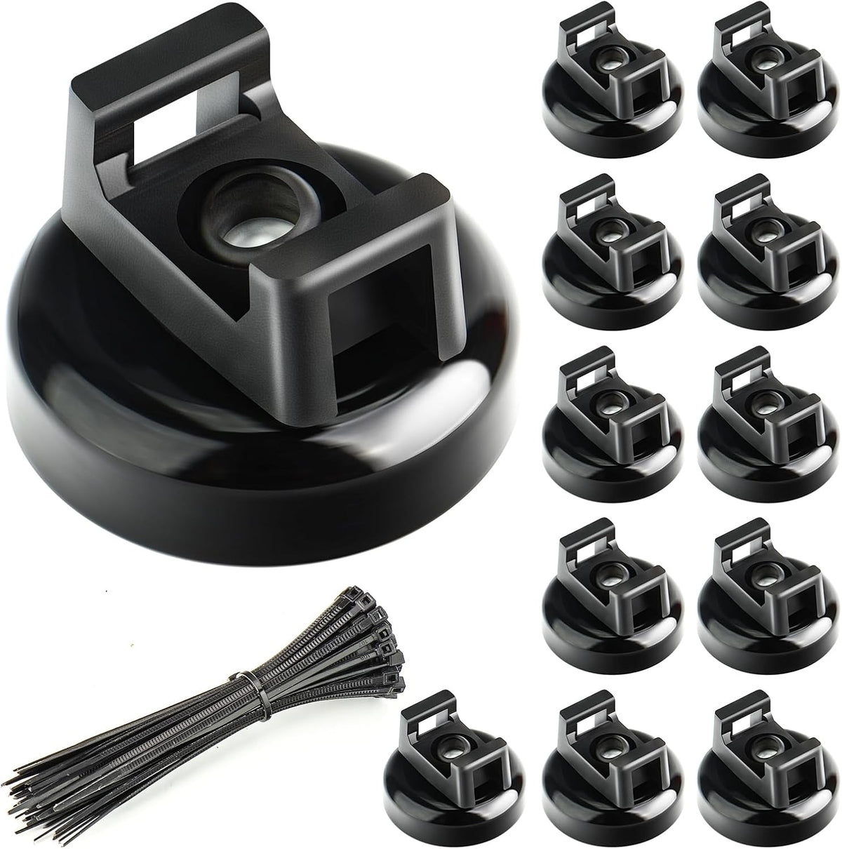 🧲 12 Pack Heavy Duty Magnetic Zip Tie Mounts for Cable Management