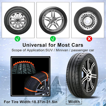 🎉50%OFF✨10 Pcs Winter Car Snow Chains Universal Anti-Skid Tire Chain ❄️